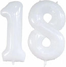 GOER Number 18 Balloons for 18th Birthday Sweet 18 Party Decorations,42 Inch Jumbo Foil Helium 81 Balloons for 81st Birthday Party Decoration (White) by TinyTreasures Baby Boutique