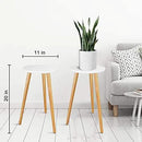 Uneedem Indoor Plant Stand Wood Mid Century Plant Stand for Indoor Plants, Modern Plant Table,Tall Plant Holder for Flower Pots, Small Round Side Table, End Table (A3-White,High: 20.5") by GreenHaven Gardens