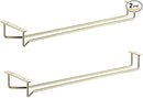 Soro Essentials- 16" Glass Hanging Stemware Rack Brass Plated Set of 2- Wine Glass Hangers Under Shelf Cabinet Wire Wine Holder Storage Hanger for Cabinet Kitchen Bar or Home by CozyNest Decor
