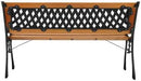 Outvita 49.5in Garden Bench, Deck Hardwood Seat and Metal Armrest Park Bench for Patio Front Porch Path Yard Lawn Poolside (Rhombic) by GreenHaven Gardens