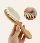 PandaEar 3 Pack Baby Brush and Comb Set Newborn, Silicone Cradle Cap Brush for Babies, Soft Newborn Hair Brush with Soft Goat Bristles, Wooden Toddler Comb Hairbrush Set for Boys and Girls by TinyTreasures Baby Boutique