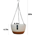 3 Pack Plastic Hanging Planters Set ,8.3 Inch Hanging Flower Plant Pot with Drainage Hole for Indoor Outdoor Plants, Round Hanging Basket with Removable tray for Home Garden Porch Balcony Patio Decor by GreenHaven Gardens