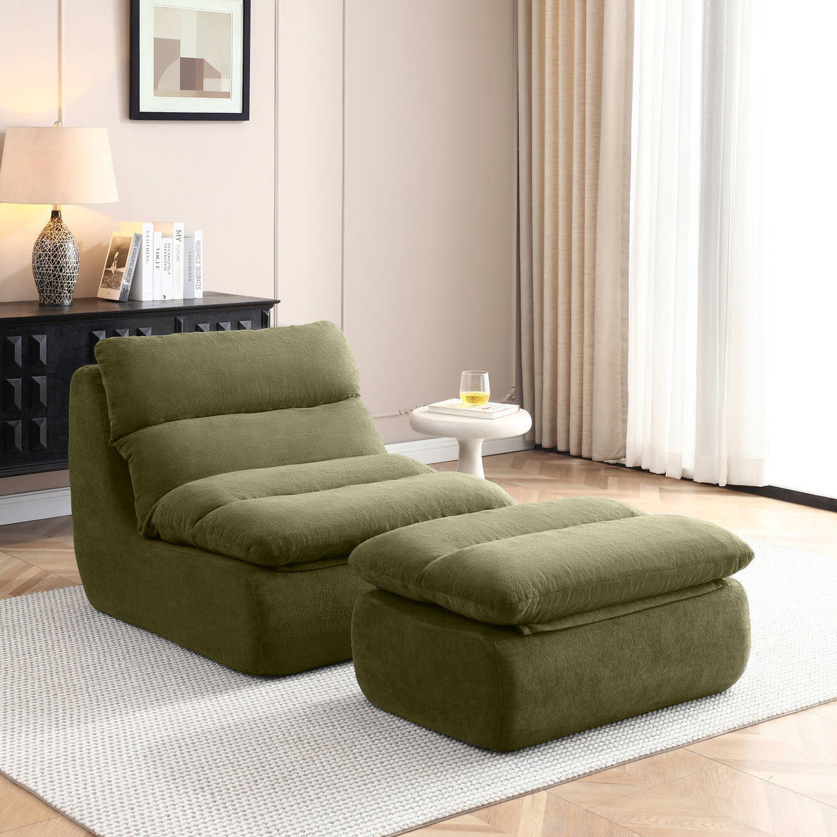 32" Bean Bag Chair with Ottoman, photo 4 of 10