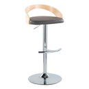 Grotto - Contemporary Adjustable Barstool, Swivel With Rounded T Footrest (Set of 2) by HouseOfZazla