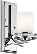 Kichler Hendrik 12" Wall Sconce in Brushed Nickel, 1-Light Modern Wall Mount Light with Satin Etched Cased Opal Glass, (12" H x 5.25" W), 5076NI, 24.75 in by CozyNest Decor