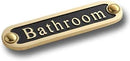 Bathroom Brass Door Sign. Traditional Style Home Décor Wall Plaque Handmade By The Metal Foundry UK. by CozyNest Decor