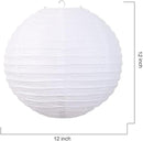 Chinese Style Paper Lanterns, Set of 12, Suitable for Party Decoration (White, 12in) by GreenHaven Gardens