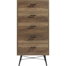5-Drawer Chest - Spacious and Stylish Chest of Drawers, Dresser for Bedroom, Closet, Hallway, 23.6"W x 15.7"D x 48"H, Rustic Walnut