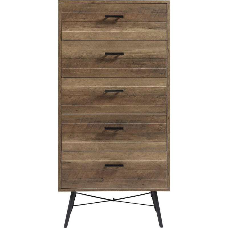 5-Drawer Chest - Spacious and Stylish Chest of Drawers, Dresser for Bedroom, Closet, Hallway, 23.6"W x 15.7"D x 48"H, Rustic Walnut