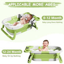 TPN Collapsible Baby Bathtub, Baby Bath Tub with Soft Cushion & Real-Time Thermometer, Baby Bathtub Infant to Toddler Tub (0-36 Months), Portable Newborn Travel Bath tub by TinyTreasures Baby Boutique