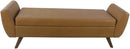 HomePop Modern Storage Bench with Wood Legs Home Décor|Bench with Storage for Living Room & Bedroom - Faux Leather Brown by CozyNest Decor