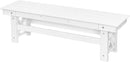 HDPE Outdoor Bench, 55" Patio Bench Outdoor Furniture, Poly Lumber Adirondack Benches, All Weather HDPE Patio Backless Benches for Park, Poolside, Garden, Porch, Pearl by CozyNest Decor