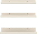 Giftgarden 16 Inch Floating Shelves Wall Mounted, Creamy White Beige Wood-Grain Wooden Ledge Shelf for Bathroom Bedroom Living Room Kitchen Nursery, Set of 3 Different Sizes by CozyNest Decor