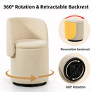 Barrel Chair, Built In Storage, 360° Swivel - Beige by HouseOfZazla