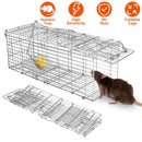 Foldable Rat Trap Cage Humane Live Rodent Trap Cage Galvanized Iron Mice Mouse Control Bait Catch with Detachable L Shaped Rod