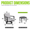3PC Outdoor Aluminum Patio Furniture Set