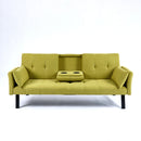 Sofa Bed With Foldable Design And Cup Holder - Green