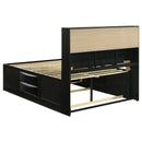 Briana Wood Queen Storage Bookcase Bed Black