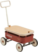 kidpop PULA-Wild 3-in-1 Kids' Pull-Along Wagon Toddlers Push Walker for 2.5-8, Removable Wooden Cover and Adjustable Handlebar, Birthday Gifts Max Weight 33 lbs (Red) by TinyTreasures Baby Boutique