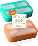 MINI Lunch-Box Snack Containers for Kids | SMALL Bento-Box Portion Container | Leak-proof Boxes for School Work Travel | Best for Adults Boys or Girls | Blue + Orange Set of 2 by TinyTreasures Baby Boutique