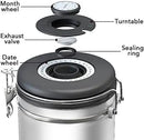 ShanSon Coffee Canister Airtight Coffee Container Stainless Steel Coffee Bean Storage Container with Scoop Coffee Canister for Beans Grounds Sugar Flour Tea Cereal,16OZ,Silver by CozyNest Decor
