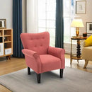 BELLEZE Modern Accent Chair for Living Room, High Back Armchair with Wooden Legs, Upholstered Wingback Side Chair Padded Armrest Single Sofa Club Chair for Living Room, Bedroom - Allston (Brick) by CozyNest Decor
