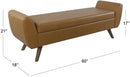 HomePop Modern Storage Bench with Wood Legs Home Décor|Bench with Storage for Living Room & Bedroom - Faux Leather Brown by CozyNest Decor