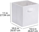 Amazon Basics Collapsible Fabric Storage Cubes Organizer with Handles, Sturdy, White, 10.5-x-10.5-x-11-inch, Pack of 6 by CozyNest Decor