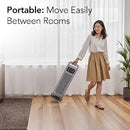 Comfort Zone Oscillating Digital Tower Heater with Remote Control for Indoor Use, Adjustable Thermostat, Timer, Overheat Protection, Tip-Over Switch, Ideal for Home, Bedroom, & Office, HT1206-GRY by CozyNest Decor