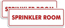 Signs ByLITA Standard Sprinkler Room Sign (White/Red) - Medium 2 Pack by GreenHaven Gardens