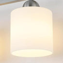 Stainless Steel Milk Glass Vanity Lights for Bathroom, 2 Light Brushed Nickel Bathroom Light Fixtures Over Mirror, Ceramic E26 Sockets Wall Mounted by CozyNest Decor