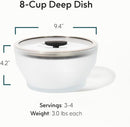 Anyday 8-Cup Microwave Cookware & Glass Container with Glass Lid, Plastic-Free Deep Food Storage | Stackable Airtight Steamer with Vented Lid for Microwave-Safe Reheating, Steaming Vegetables & Rice by TinyTreasures Baby Boutique