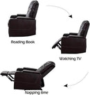 CANMOV Electric Power Recliner Chair Set of 2, Breathable Leather Home Theater Seating with Hidden Arm Storage, Power Recliner Chair for Living Room with USB Ports and Cup Holders,Brown by CozyNest Decor