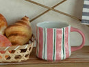 Vibrant Striped Ceramic Coffee Mug - Unique Red Design, 12oz, Microwave & Dishwasher Safe, Perfect for Daily Brews tea or coffee by CozyNest Decor