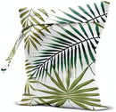 Wet Bag, Wet Dry Bag, Wet Bag for Swimsuit, Travel, Beach, Pool, Diapers, Dirty Yoga Gym Clothes, Makeup Bag, Waterproof Tropical Palm Leaves Decor Jungle Palm Leaf Favors by TinyTreasures Baby Boutique