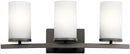 KICHLER Crosby 23" 3 Light Vanity Light Satin Etched Cased Opal Olde Bronze®,White by CozyNest Decor