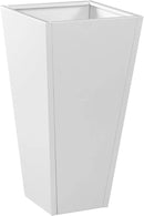 Tall Tapered Planter Taper Metal Modern Flower Plant Pot White Square Galvanized Steel Planter 26 In Indoor Outdoor for Front Porch Garden Patio Grande Plant Tree Commercial Residential Heavy Duty by CozyNest Decor