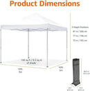 Amazon Basics Outdoor Pop Up 10 x 10 Canopy Tent for Events, Portable with Easy Setup, One-Push, Includes Wheeled Carry Bag, 8 Pegs, 4 Ropes, 4 Weighted Bags, White by GreenHaven Gardens