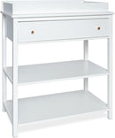 Milliard Nursery Dresser and Baby Changing Table with Storage & Removable Diaper Changing Top, White Modern Diaper Changing Station, Includes Spacious Drawer and Shelves, 18.5 x 35.5 x 40 inches by TinyTreasures Baby Boutique