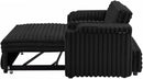57-Inch Velvet Full Size Sleeper Sofa Couch with Pullout Bed,Convertible Pull Out with Golden Decorative Strip and Adjustable Backrest for Small Spaces,Apartment, Guest Room, RV (1109Black) by CozyNest Decor