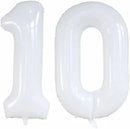 GOER Number 10 Balloons for 10th Birthday Party Decorations,42 Inch Jumbo Foil Helium Balloons for 10th Anniversary (White) by TinyTreasures Baby Boutique