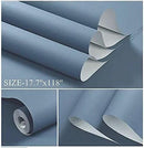 Dimoon 118''x17.7'' Blue Peel and Stick Wallpaper Contact Paper Modern Self Adhesive Wall Paper Removable Renter Friendly Textured Solid Color Shelf Cabinet Vinyl Roll (118''x17.7'',Blue Grey) by GreenHaven Gardens