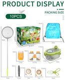 LittleCub Bug Hunting Kits for Children - 10 Pcs Bug Catcher for Kids, Kids Insect Explorer kit, Educational Toys Includes an Observation Box, Magnifier, Compass, Tweezers, Flashlight, and Net Bag by TinyTreasures Baby Boutique