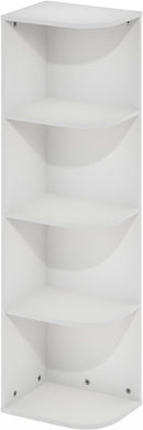 Furinno Pasir 4-Tier Corner Open Shelf Bookcase, White by TinyTreasures Baby Boutique