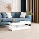 Uspeedy 47.3IN High Glossy LED Coffee Table,APP LED Lights,Black/White, Modern Furniture for Living Room (White) by CozyNest Decor