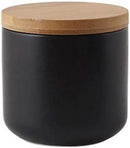 Ceramic Food Storage Jar Canister Modern Design Food Canisters with Airtight Seal Bamboo Lid, Loose Tea Coffee Spice Nuts Snacks Storage Jar Canister (Black 8.79oz/260ml) by CozyNest Decor