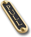 PULL Brass Door Sign. Traditional Style Home Décor Wall Plaque Handmade By The Metal Foundry UK. by CozyNest Decor