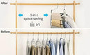Nature Smile Pants Hangers 3pack, Heavy Duty Multi Layers Space Saving Slack Hangers,Non Slip 5 Tier Open-Ended Pants Hanger Closet Storage Organizer for Garden Flags Trousers Jeans Scarf by CozyNest Decor