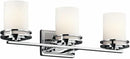 Kichler Hendrik 24" 3 Light Vanity Light with Satin Etched Cased Opal Glass Chrome by CozyNest Decor