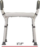 HEALTHLINE Adjustable Shower Bench with Arms – Lightweight Bath Seat with Padded Handles, Height 15"–20", White Plastic Seat with Drainage Holes, for Balance Assistance in Shower/Tub, 300 lb Capacity by TinyTreasures Baby Boutique
